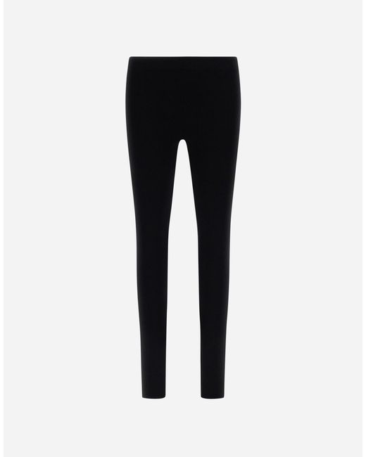 Herno Black Ribbed Wool Leggings