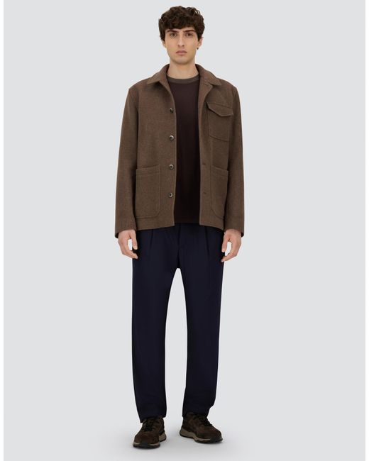 Herno Brown Soft Recycled Wool Field Jacket for men