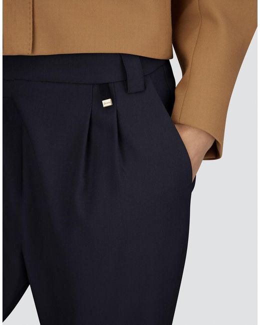 Herno Blue Fluid Wool Trousers