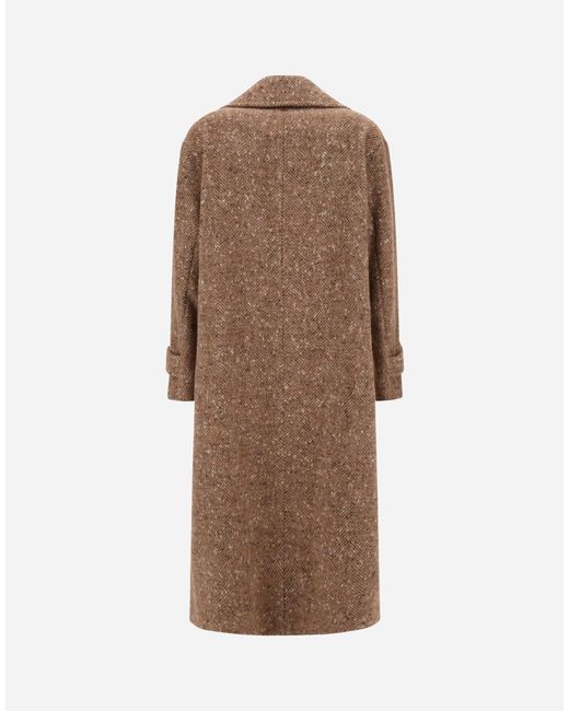 Herno Brown Baby Alpaca And Wool-Blend Coat
