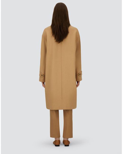 Herno Natural Coat In Velour Wool Cloth And Nylon Ultralight