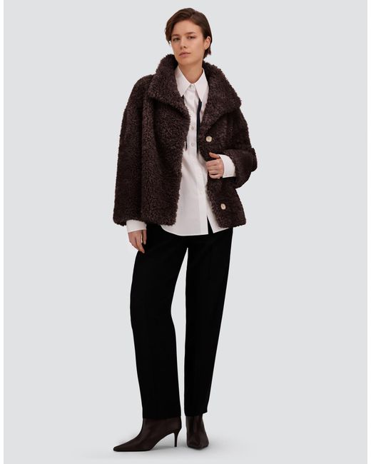 Herno Brown Curly-Effect Fur-Touch Short Jacket