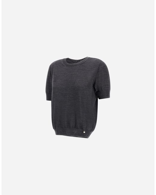 Herno Black Stocking-Stitch Extrafine Wool T-Shirt
