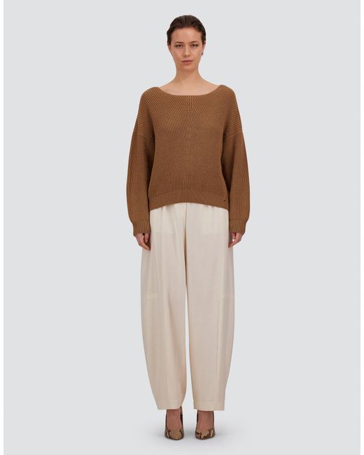 Herno Natural Wool Sweater With Raised Knit