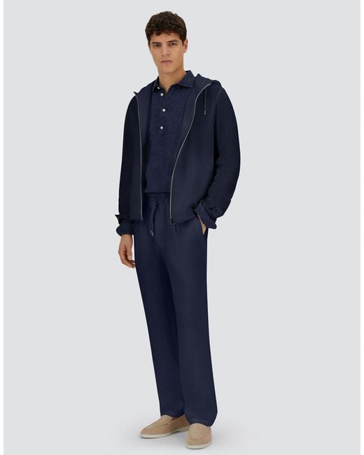 Herno Blue Resort New Linen Trousers for men