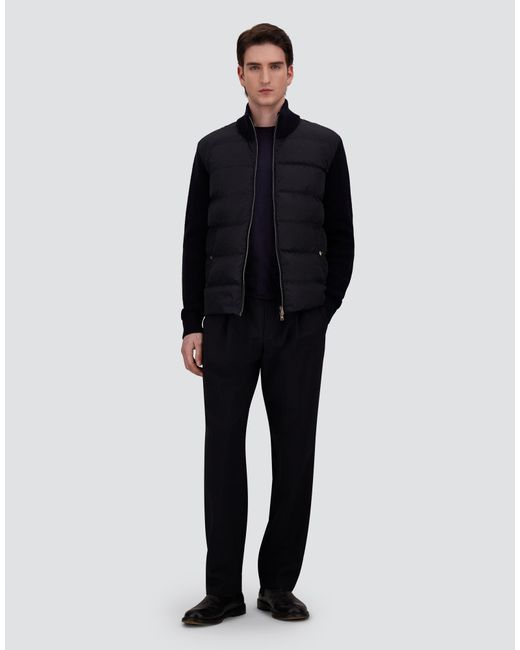 Herno Blue Wool Jacket With A Waffle-Knit Texture And Nylon for men