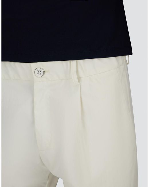 Herno White Cotton Feel Trousers With Drawstring for men