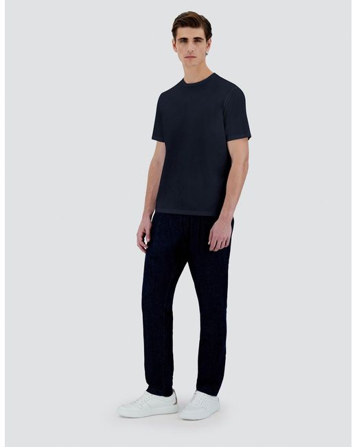 Herno Blue T-shirt In Superfine Cotton Stretch for men