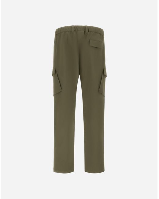 Herno Green Light Comfort Stretch Woven Cargo Trousers for men