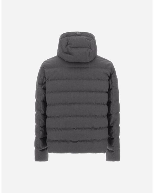 Herno Gray Flannel Jacket With Water-Repellent Coating for men