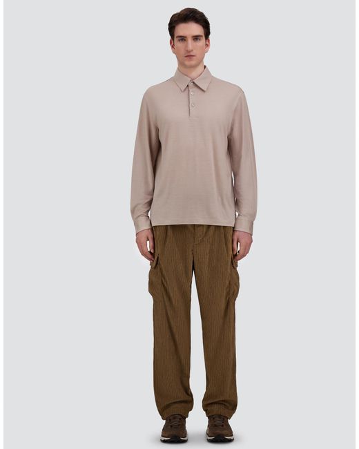Herno White Wool Jersey Polo Shirt for men