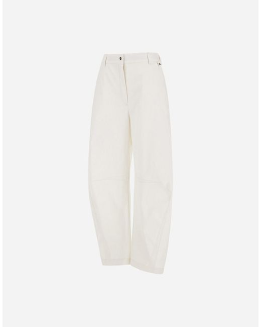 Herno White Cotton Feel Trousers
