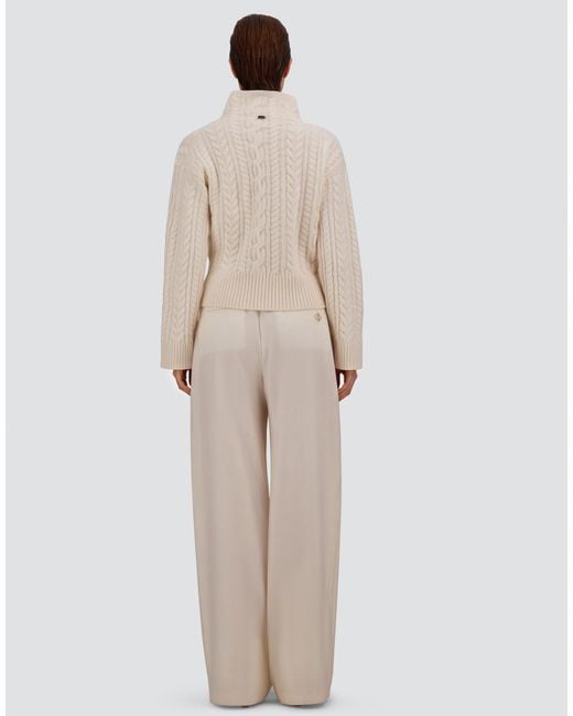 Herno White Cable-Knit Wool Jumper
