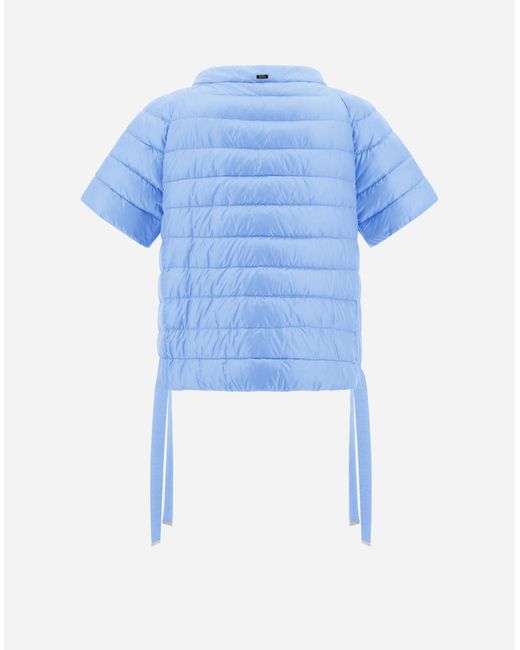 Herno Blue Nylon Ultralight Cape Jacket