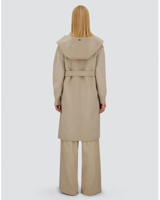 Herno Natural Resort Coat In Double Faced Pure Wool