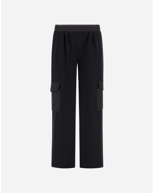 Herno Black Trousers In 100% Cotton Interlock And Arendelle