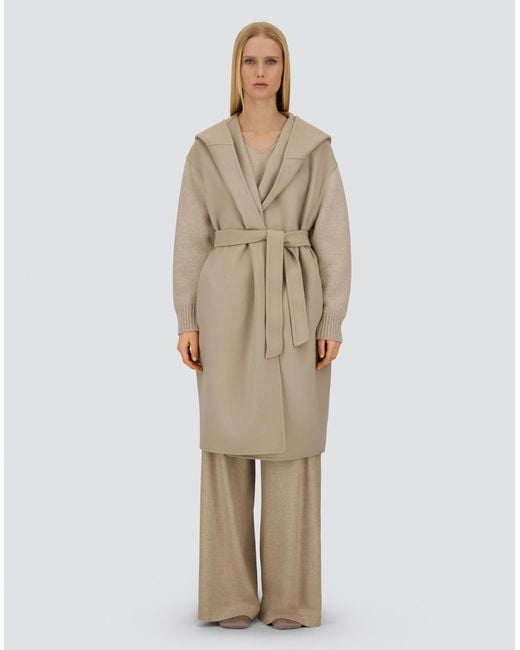 Herno Natural Resort Coat In Double Faced Pure Wool