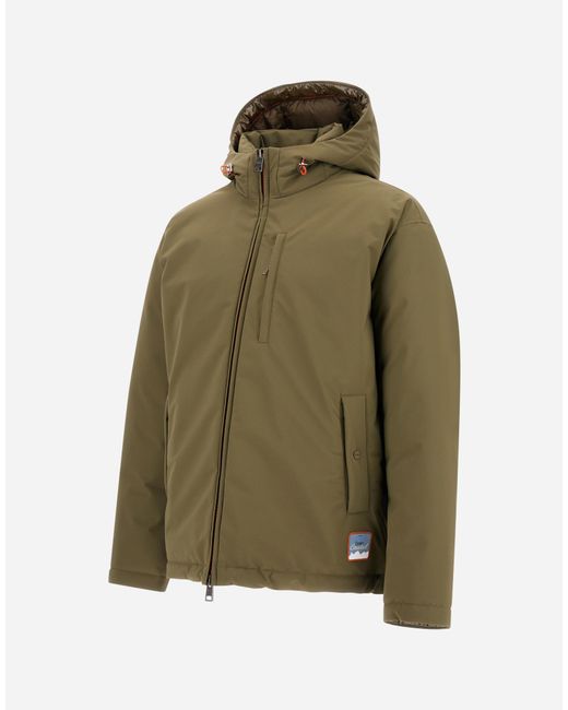 Herno Green Matte Twill And Gloss-Effect Nylon Jacket for men