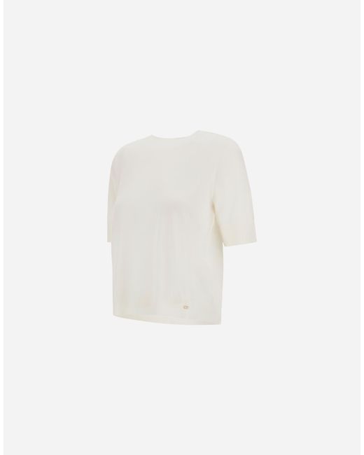 Herno White Stocking-Stitch Extrafine Wool T-Shirt