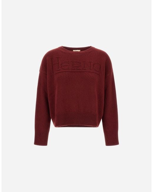 MAGLIONE IN 100% WOOL di Herno in Red