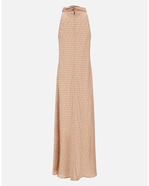 Herno Natural Silk Dress With Hook Print