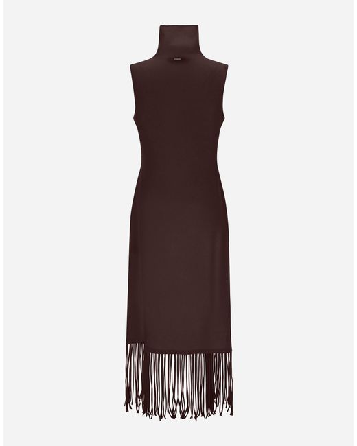 Herno Purple Wool And Cashmere Stocking-Stitch Dress