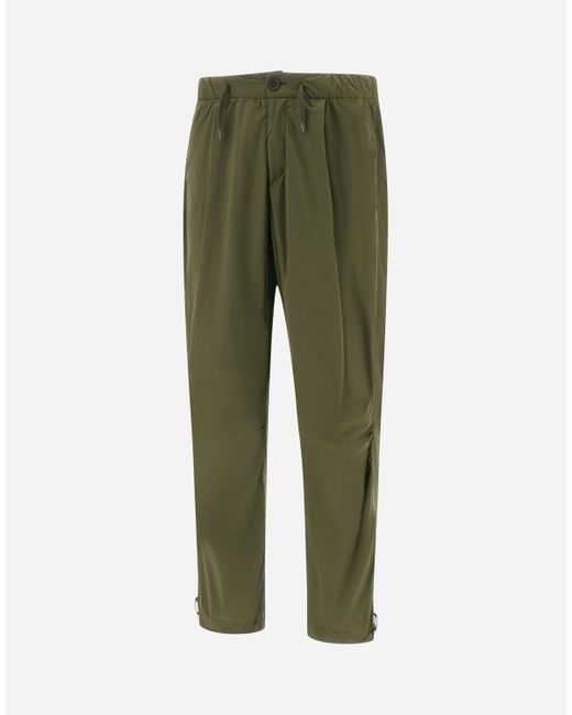 Herno Green Light Nylon Stretch Trousers for men