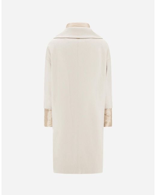 Herno Natural Abrigo De Pure Cashmere Y Nylon Ultralight