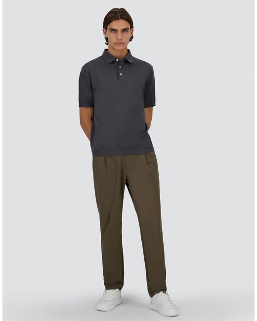 Herno Blue Jersey Knit Effect Polo Shirt for men