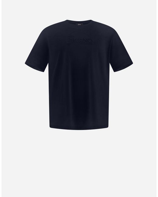 Herno Blue Camiseta De Compact Jersey for men