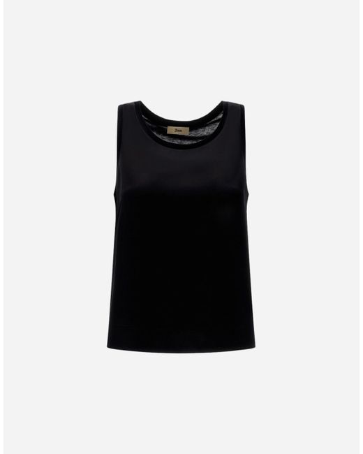 TANK TOP IN GLAM KNIT EFFECT E RASO di Herno in Black