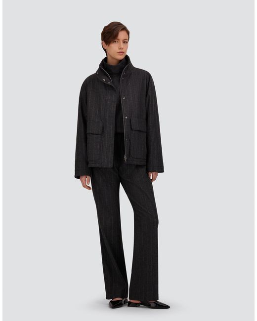 Herno Gray Pinstriped Stretch Wool Trousers