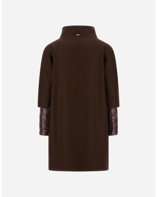 Herno Brown Ecowool And Nylon Ultralight Coat