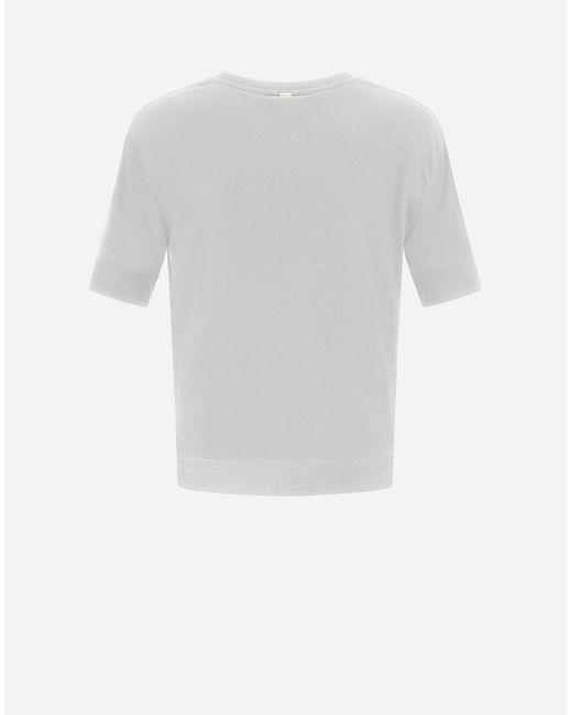 Herno White GLAM KNIT EFFECT T-SHIRT