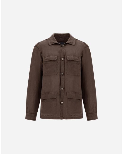 Herno Brown Field Jacket for men
