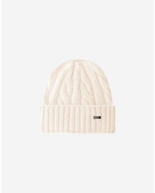 Herno Natural Cable-Knit Wool Beanie for men