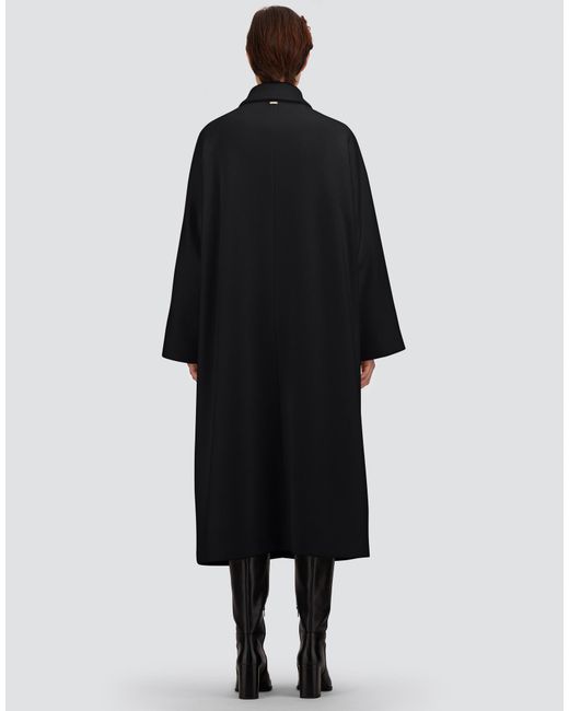 Herno Black Single-Breasted Wool Cloth Coat