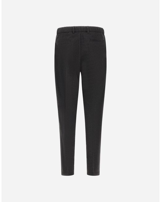 Herno Black Pinstriped Technical Fabric Trousers for men