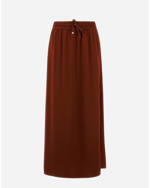 Herno Brown Casual Satin Skirt