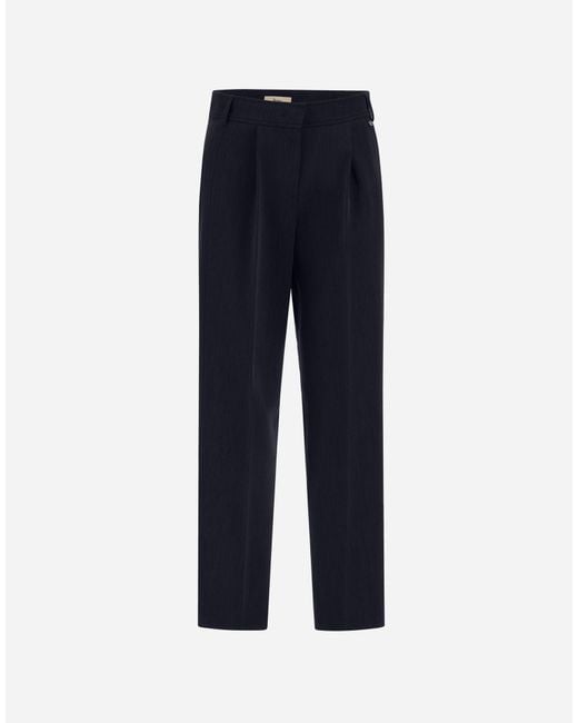 Herno Blue Fluid Twill Trousers