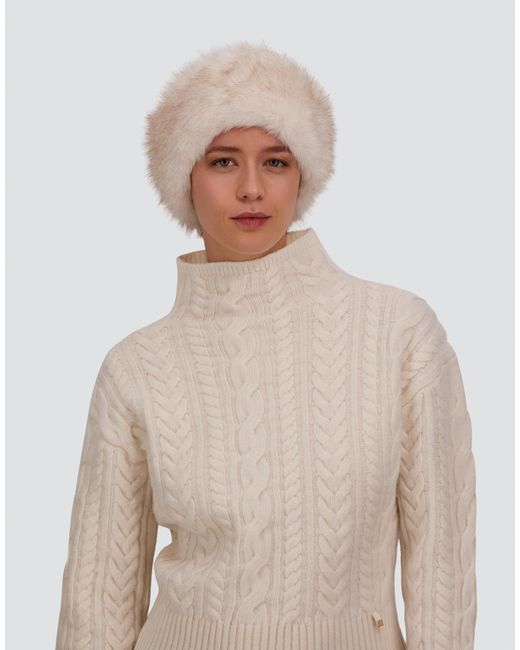 Herno Natural Long-Hair Faux Fur Hat