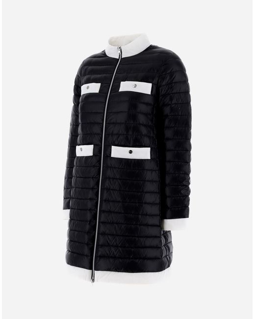 Herno Black Nylon Ultralight And Ecoage A-line Jacket