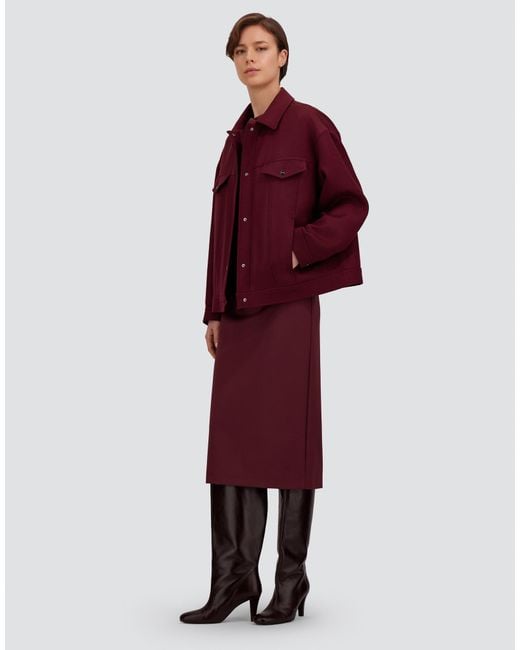 Herno Red Wool Jacket With Cavalry Twill Effect