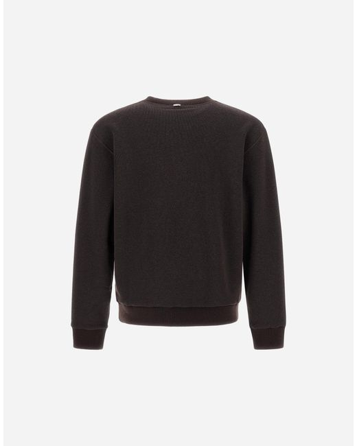 Herno Black Cotton And Wool Crew-Neck Sweatshirt for men