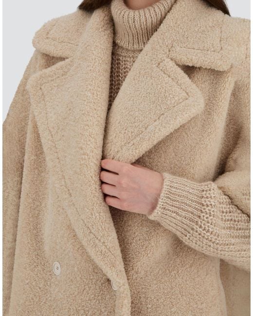Herno Natural Melange Teddy Double-Breasted Coat