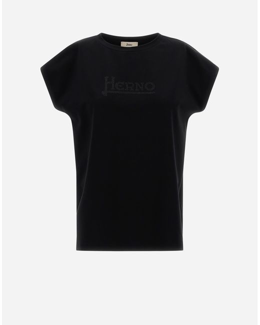 Herno Black Interlock Jersey T-shirt