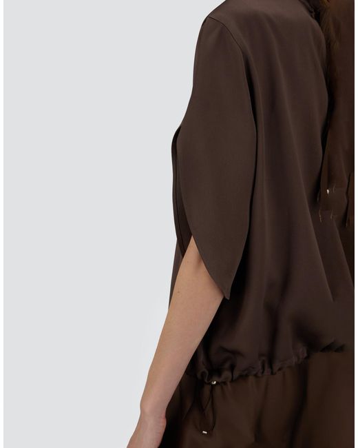 Herno Brown Satin Resort Top