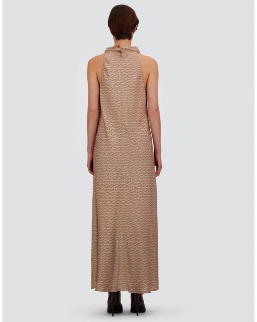 Herno Natural Silk Dress With Hook Print