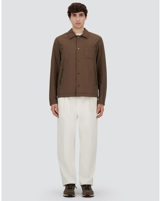 Herno Brown Crinkle Nylon Shacket for men