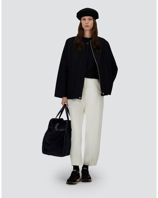 Herno White Cotton Feel Trousers